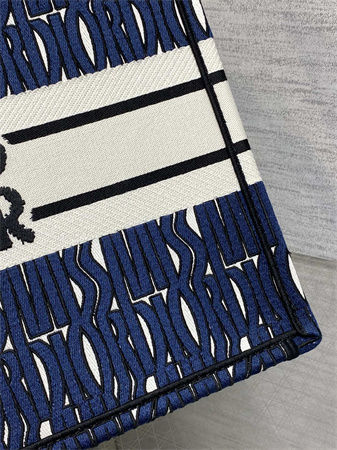 CD Miss Dior Medium Book Tote Allover Emb Navy Blue