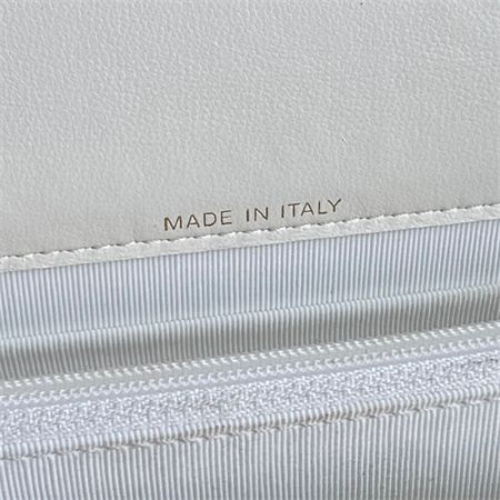 Chanel Clutch With Chain Lambskin Gold Tone Metal White AP4184