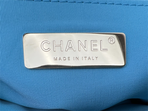 Chanel 19 Bag Tweed Gold Tone Blue AS1160