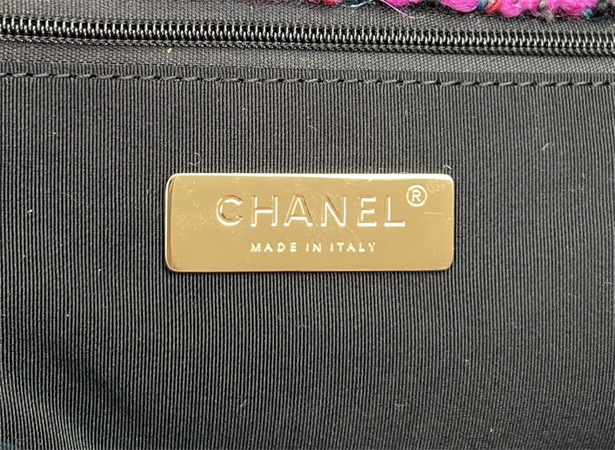 Chanel 19 Bag Tweed Gold Tone Multicolor AS1160