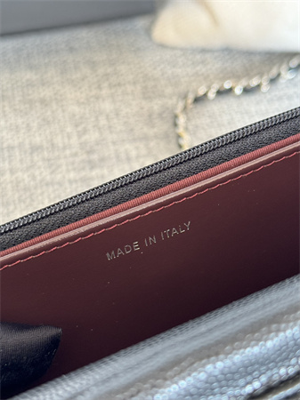 Chanel Wallet On Chain Grained Calfskin Silver Tone Metal Black AP0250