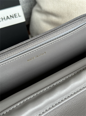 Chanel Wallet On Chain Lambskin Gold Tone Metal Grey AP0250