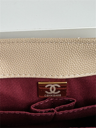 Chanel Small Coco Handle Bag Grained Calfskin Lt Gold Metal Beige A92990