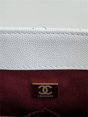 Chanel Small Coco Handle Bag Grained Calfskin Lt Gold Metal White A92990