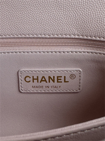 Chanel Small Coco Handle Bag Grained Calfskin Lt Gold Metal Lt Pink A92990