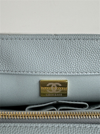 Chanel Large Coco Handle Bag Grained Calfskin Lt Gold Metal Blue A92991