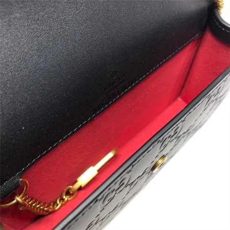 Gu.cci  GG Supreme Mini Bag Black Leather With Cherries 481291