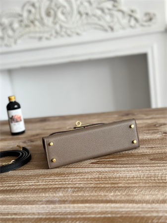 Hermes Kelly Mini II Bag Epsom Leather Etoupe/Ecorce/Black HS