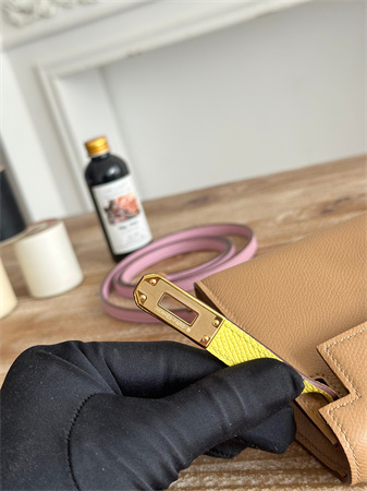 Hermes Kelly Mini II Bag Epsom Leather Chai/Lime/Mauve Sylvestre HS