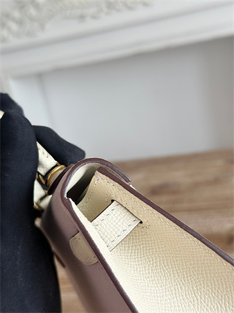 Hermes Kelly Mini II Bag Epsom Leather Mauve Pale/Craie HS