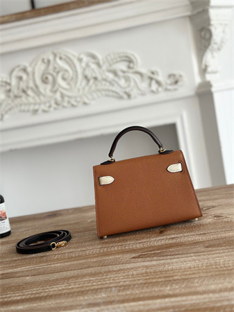 Hermes Kelly Mini II Bag Epsom Leather Gold/Craie/Black HS