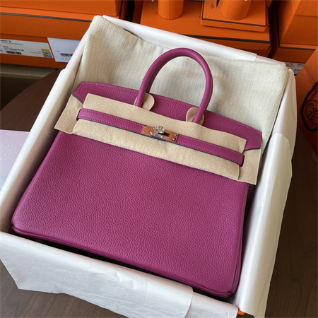 Bir.kin Bag TOGO Leather 25/30/35CM Gold/Silver Hardware In Rose Purple HS
