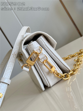 L.V POCHETTE M??TIS EAST WEST Ostrich Leather White N85902