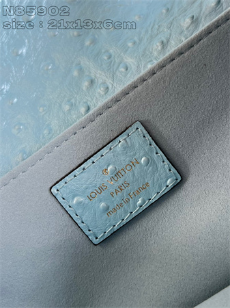 L.V POCHETTE M??TIS EAST WEST Ostrich Leather Blue N85902