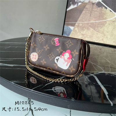 L.V Mini Pochette Accessories Monogram Canvas Vivienne Holidays Red M12205