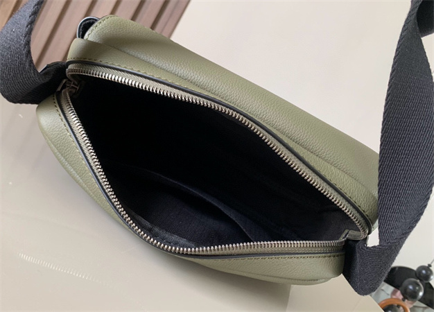 Loewe XS Military messenger bag in Soft Grained calfskin Black/Khaki