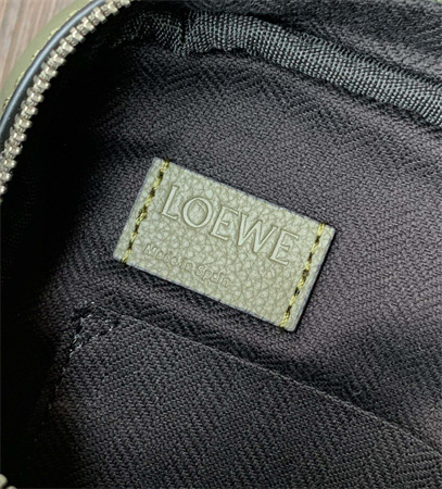 Loewe XS Military messenger bag in Soft Grained calfskin Black/Khaki