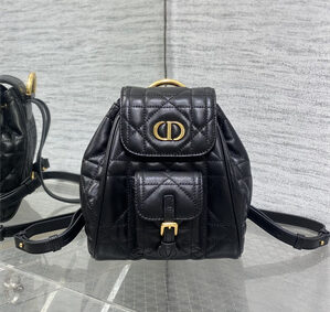 CD CARO BACKPACK Small  Macrocannage Lambskin Black