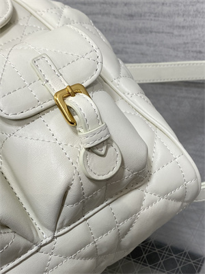 CD CARO BACKPACK MEDIUM Macrocannage Lambskin White