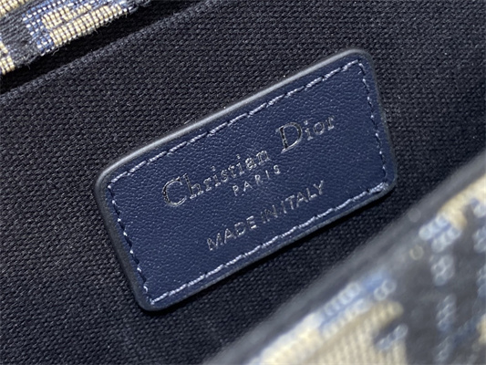 CD Small 30 Montaigne Bag Blue Oblique Jacquard &  Leather