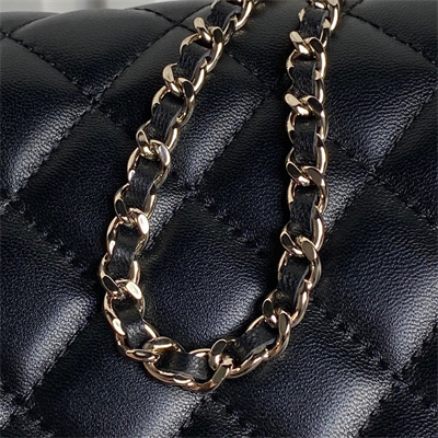 Chanel Clutch with Chain Lambskin, Strass & Gold-Tone Metal Black  AP4293