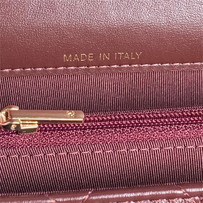 Chanel Clutch with Chain Lambskin, Strass & Gold-Tone Metal Burgundy AP4293