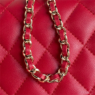Chanel Clutch with Chain Lambskin, Strass & Gold-Tone Metal Red  AP4300