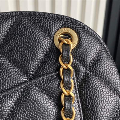 Chanel Bowling  Bag Grained Calfskin Gold Tone Metal Black AS5138