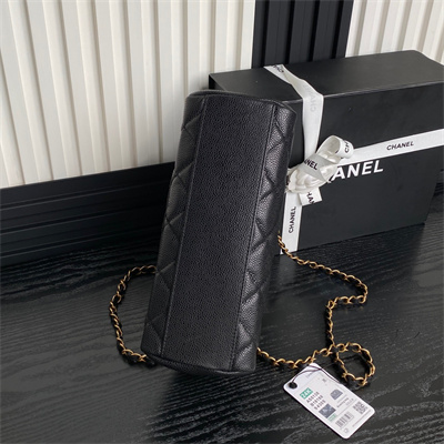 Chanel Bowling  Bag Grained Calfskin Gold Tone Metal Black AS5138