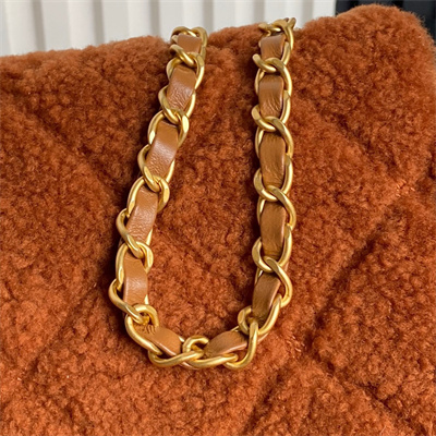 Chanel Flap Bag Shearling Lambskin & Gold-Tone Metal Brown AS5149