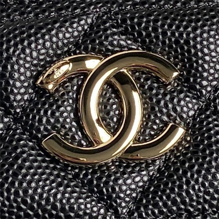 Chanel Long Vanity with chain Grained Calfskin & Gold-Tone Metal Black AP4407