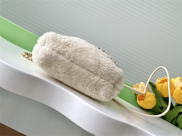 Chanel 22 Mini Handbag Shearling Wool and Gold Tone Metal  AS3980