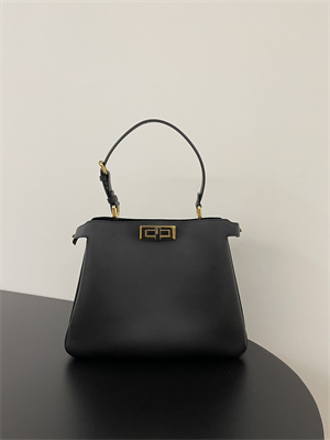 Fen.di Peekaboo Soft Medium Leather Bag Black