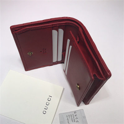 Gu.cci GG Marmont card case wallet Red Leather 466492