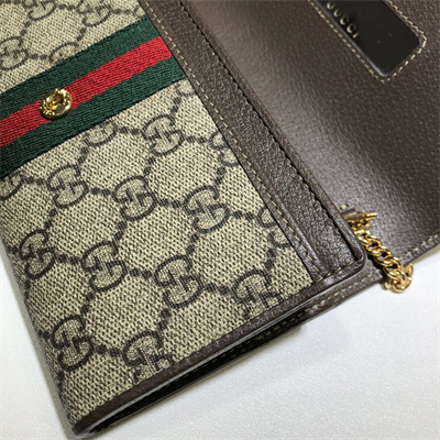 Gu.cci Ophidia  GG Chain Wallet Supreme Canvas 546592