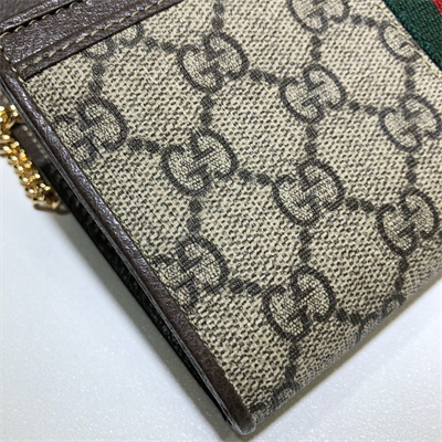 Gu.cci Ophidia  GG Chain Wallet Supreme Canvas 546592