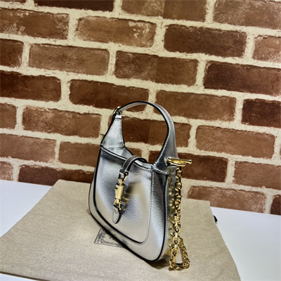 Gu.cci Jackie 1961 Mini Shoulder Bag Silver Leather 675799