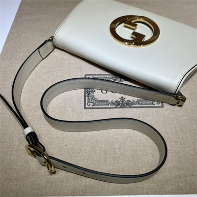 Gu.cci Blondie Shoulder Bag White Leather 699268