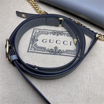 Gu.cci Blondie Shoulder Bag Grey Leather 699268