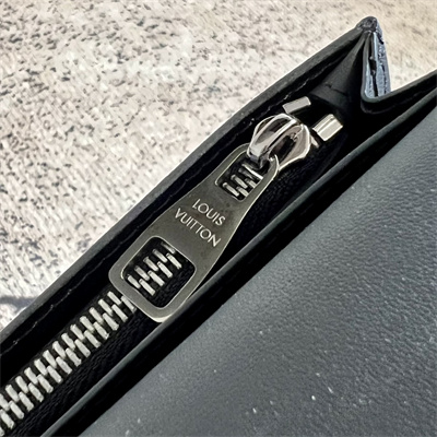 LV Brazza Wallet Brushed Monogram cowhide leather Black/White M11709