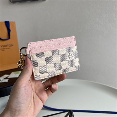 L.V Charms Card Holder Damier Azur Pink M82739