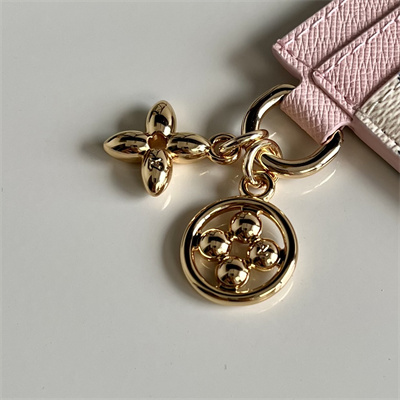 L.V Charms Card Holder Damier Azur Pink M82739