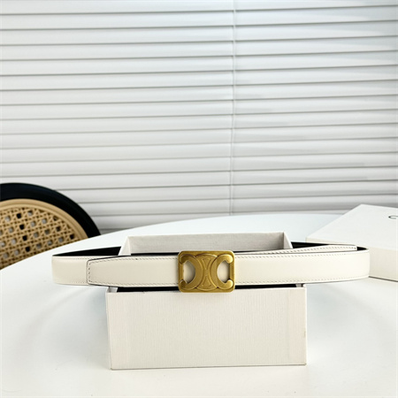 Celine MEDIUM REVERSIBLE FRAMED TRIOMPHE BELT 25MM in TAURILLON AND NATURAL CALFSKIN White/Black