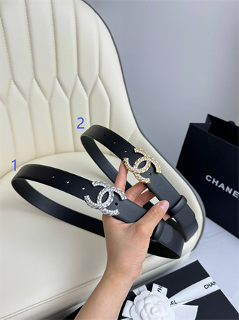 Chanel Belts In Calfskin 30MM Gold/Silver Hardware Black