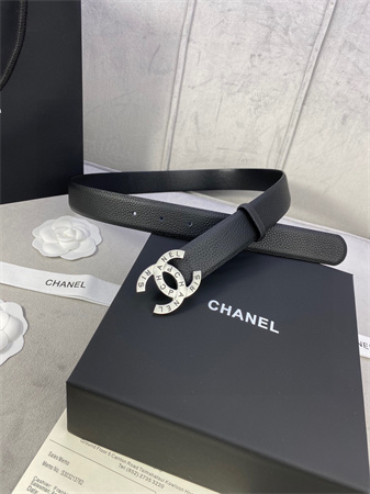 Chanel Belts In Calfskin 30MM Gold/Silver Hardware Black