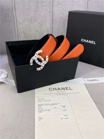 Chanel Belts In Calfskin 30MM Gold/Silver Hardware Orange