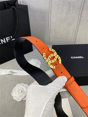 Chanel Belts In Calfskin 30MM Gold/Silver Hardware Orange