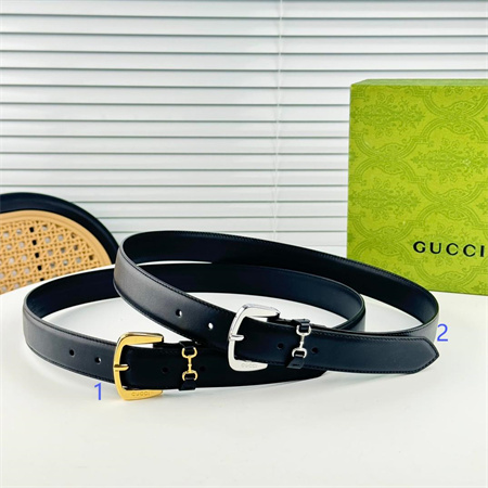 Gucci Belts In Calfskin 30MM Gold/Silver Hardware Black Color