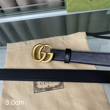 Gucci Belts In Calfskin 30MM Gold Hardware Black