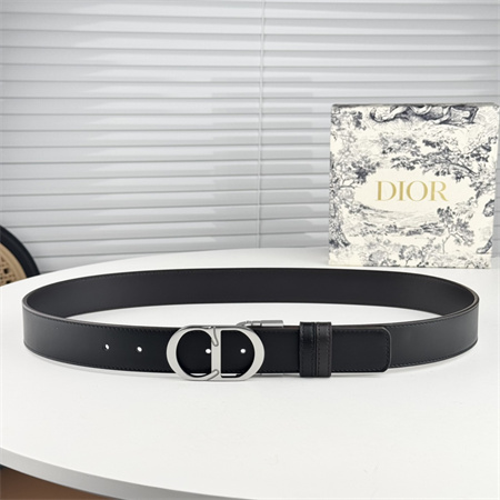 Dior Belts In Black Calfskin 35MM Silver Hardware